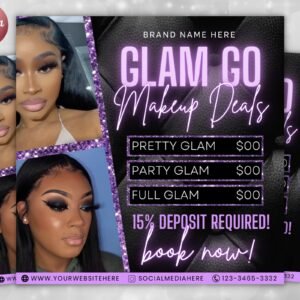Editable Glam Go Makeup Special Deals Template Custom