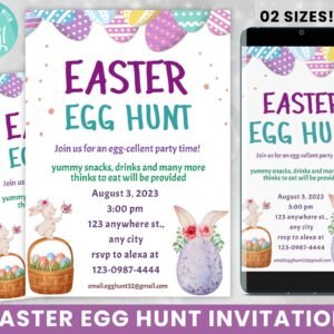 Easter Egg Hunt Flyer Printable Invite Spring Egg