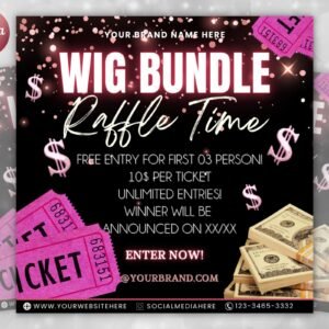 Raffle Flyer Template DIY Business Branding Giveaway Ticket