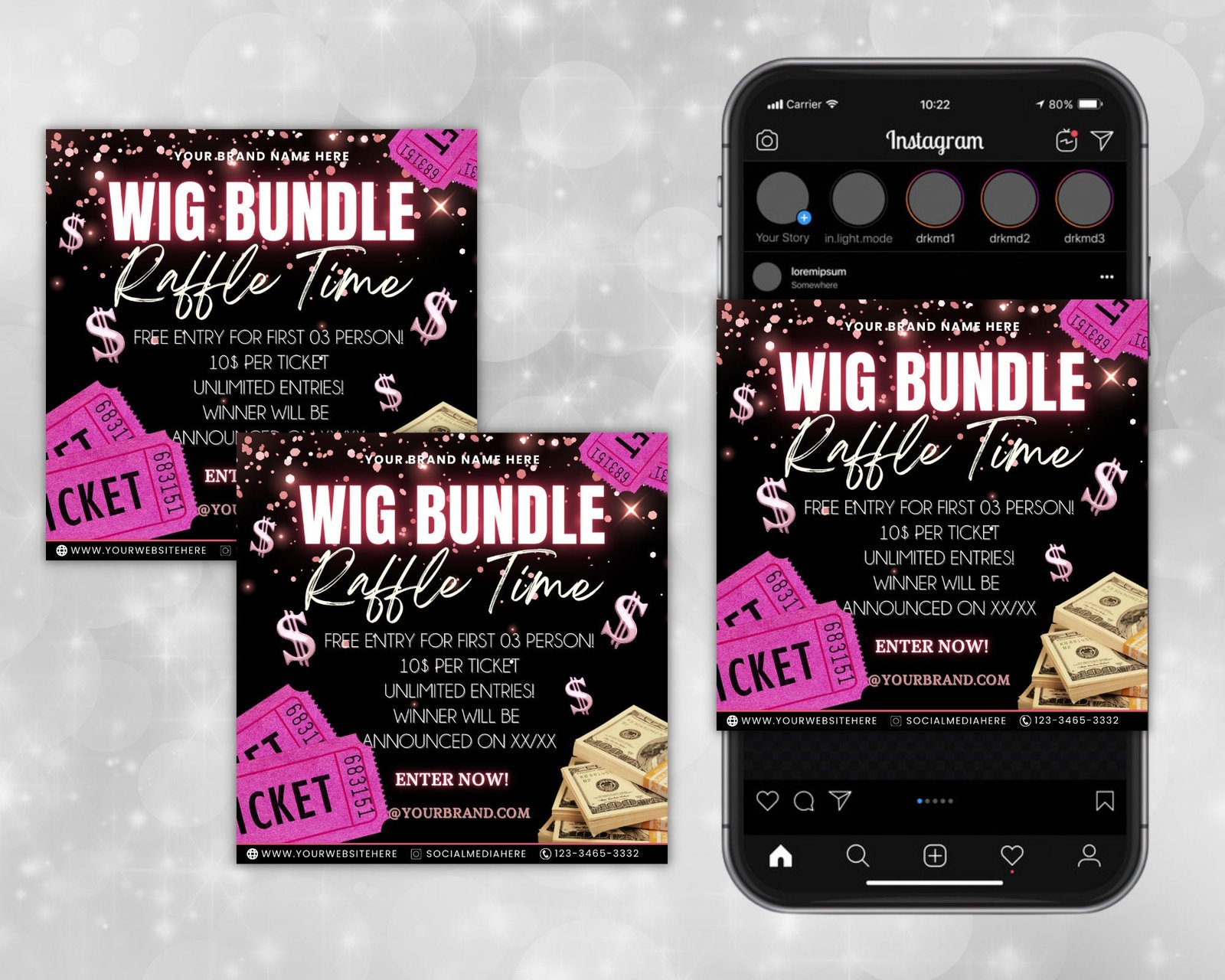 Raffle Flyer Template DIY Business Branding Giveaway Ticket - Image 3