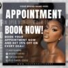 Booking Flyer Appointments Available Flyer Monthly Books Open