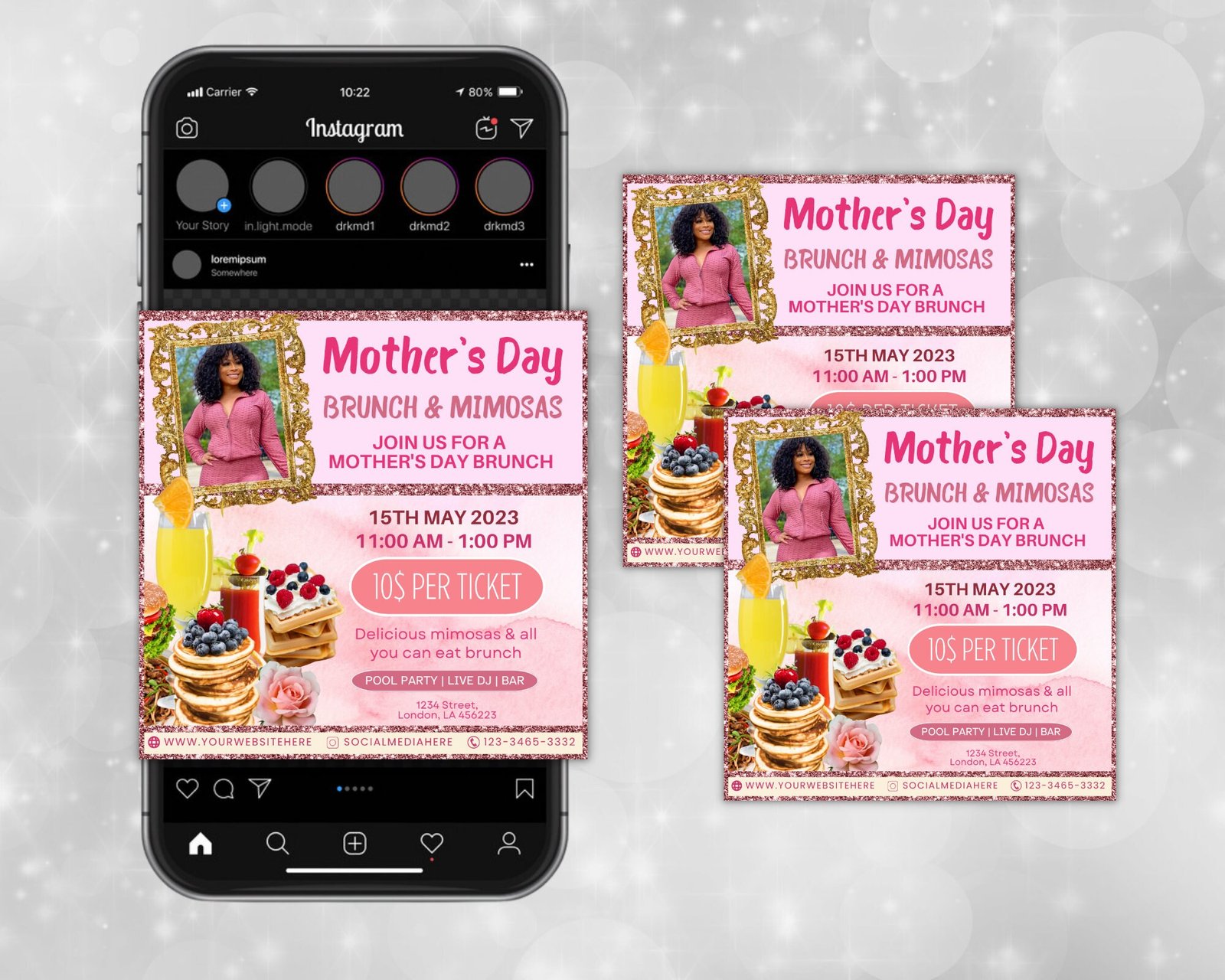 Mother's Day Brunch Mother's day dinner Flyer Mommy - Image 4