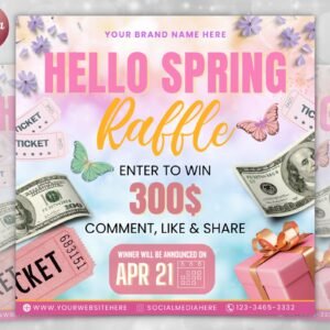 Spring Raffle Flyer DIY Flyer Template Design Spring