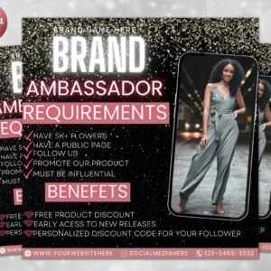 Brand Ambassador Flyer DIY Editable Instagram Template Social