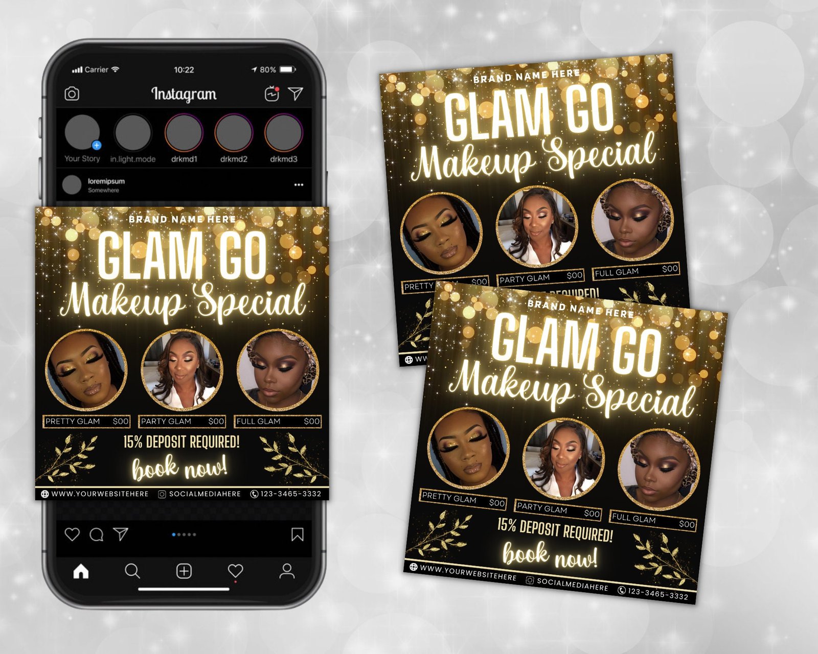 Editable Glam Go Makeup Special Deals Template Custom - Image 3