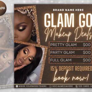 Editable Glam Go Makeup Special Deals Template Custom