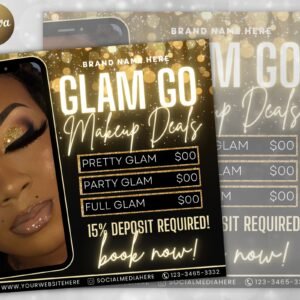 Editable Glam Go Makeup Special Deals Template Custom