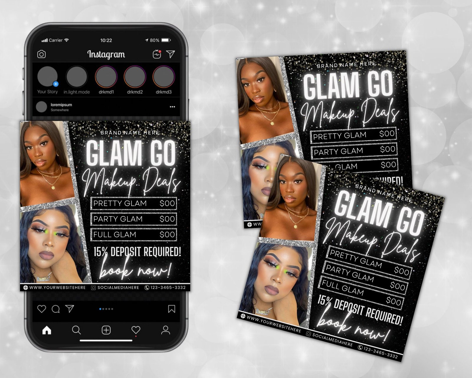 Editable Glam Go Makeup Special Deals Template Custom - Image 3