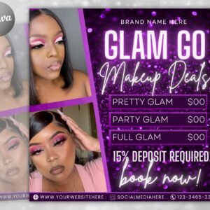 Editable Glam Go Makeup Special Deals Template Custom