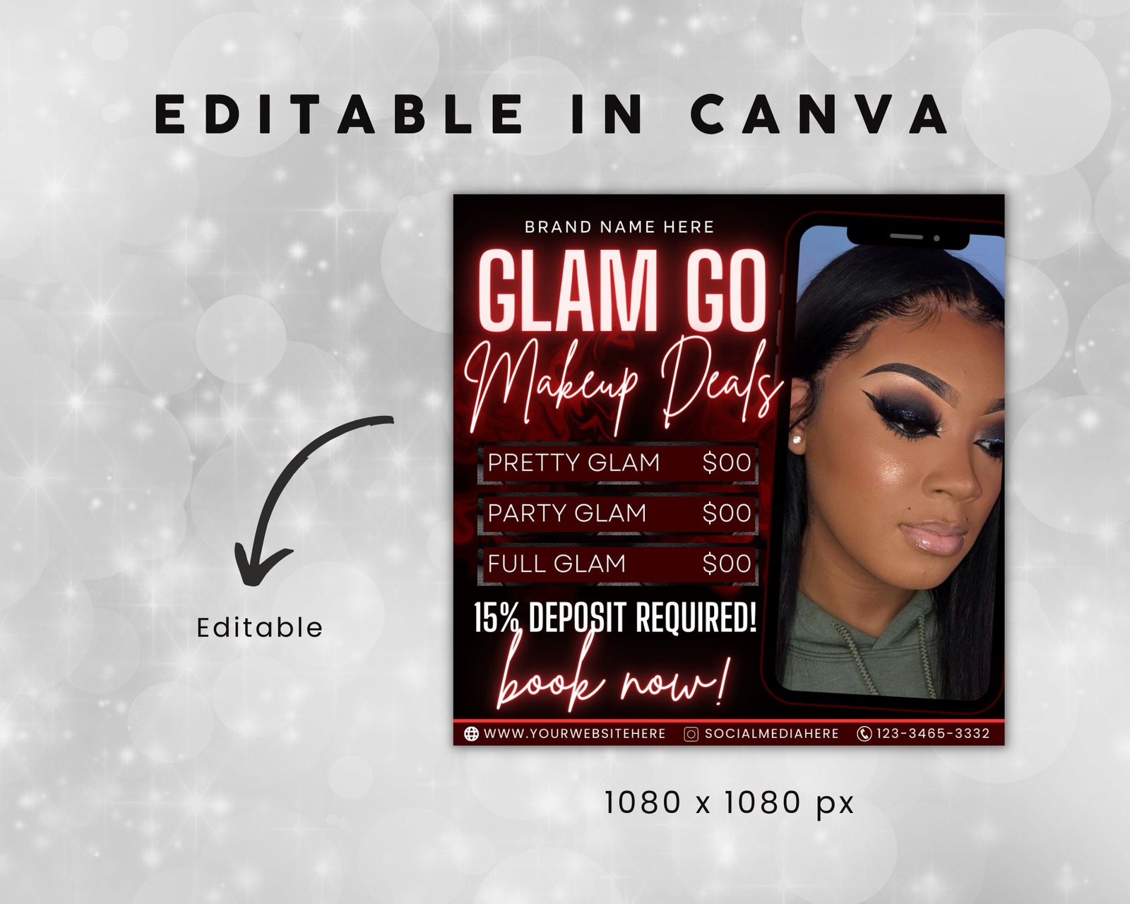 Editable Glam Go Makeup Special Deals Template Custom - Image 4