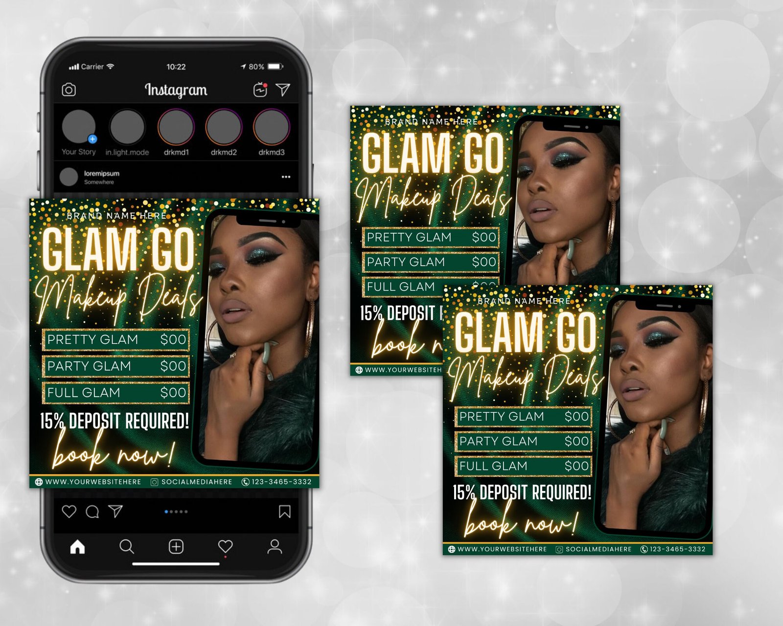 Editable Glam Go Makeup Special Deals Template Custom - Image 3