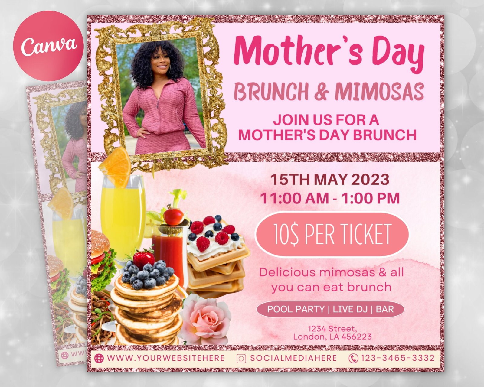 Mother's Day Brunch Mother's day dinner Flyer Mommy