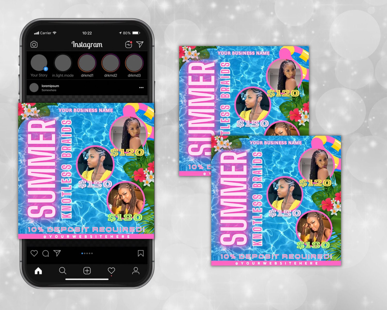 Summer Braids Flyer Knotless Braid flyer Summer Flyer - Image 3