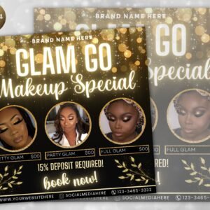 Editable Glam Go Makeup Special Deals Template Custom