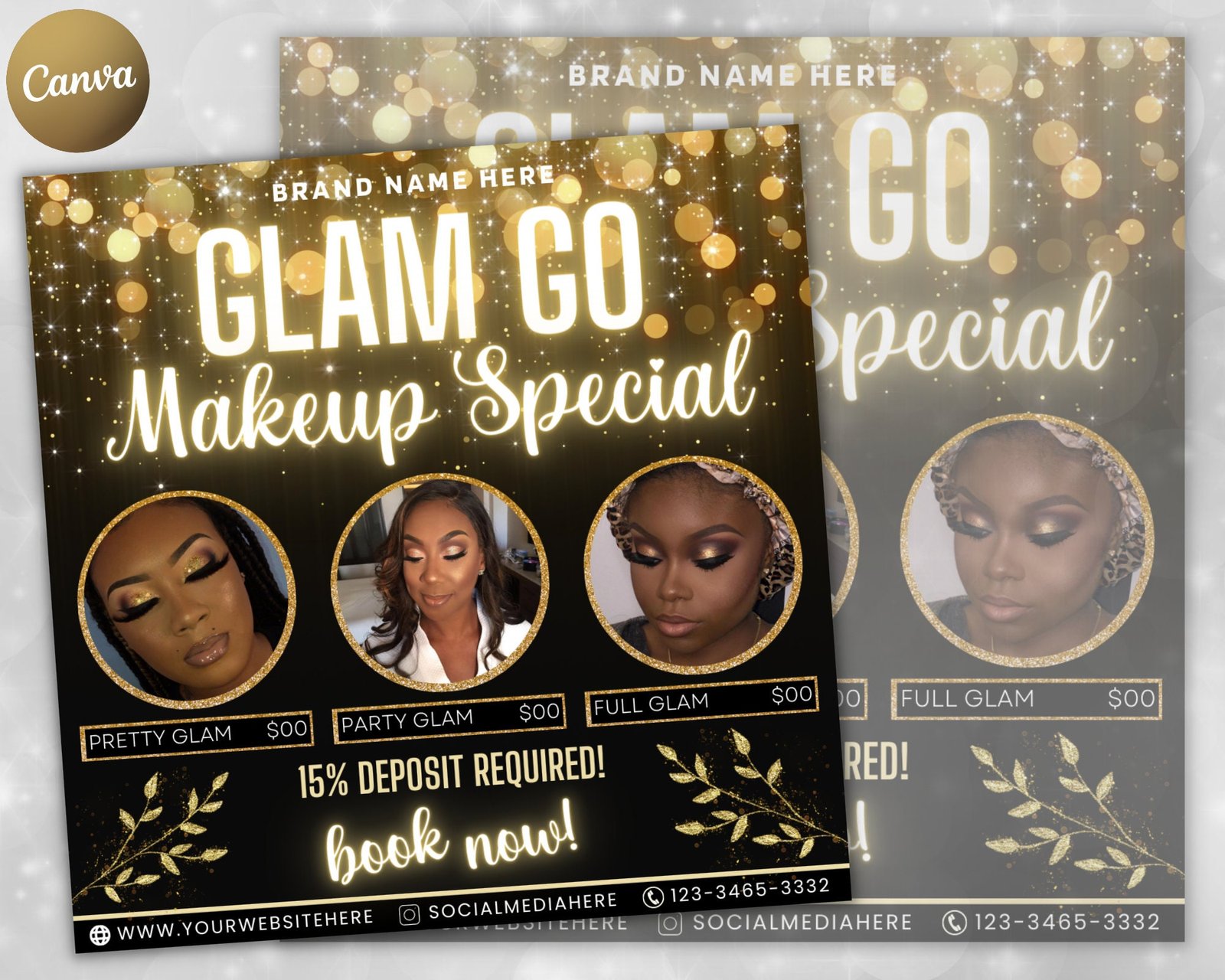 Editable Glam Go Makeup Special Deals Template Custom