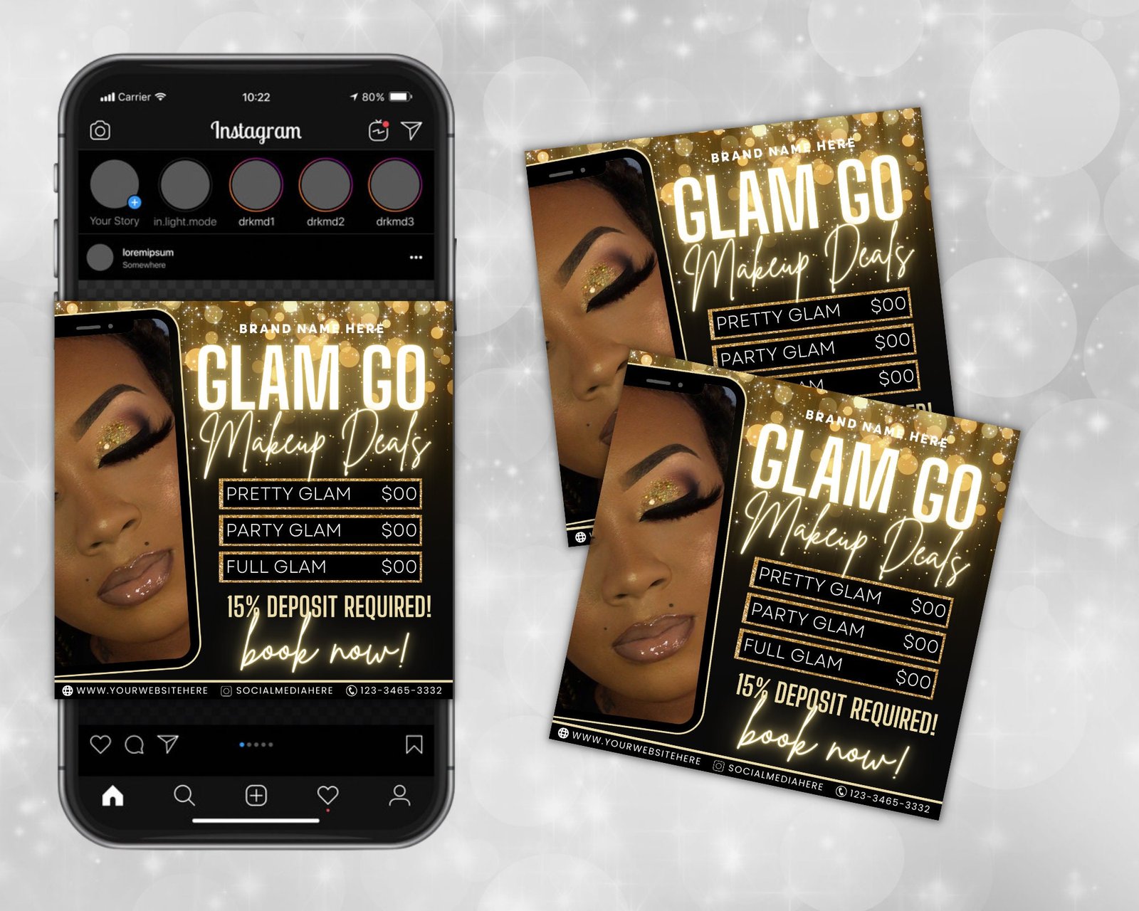 Editable Glam Go Makeup Special Deals Template Custom - Image 3