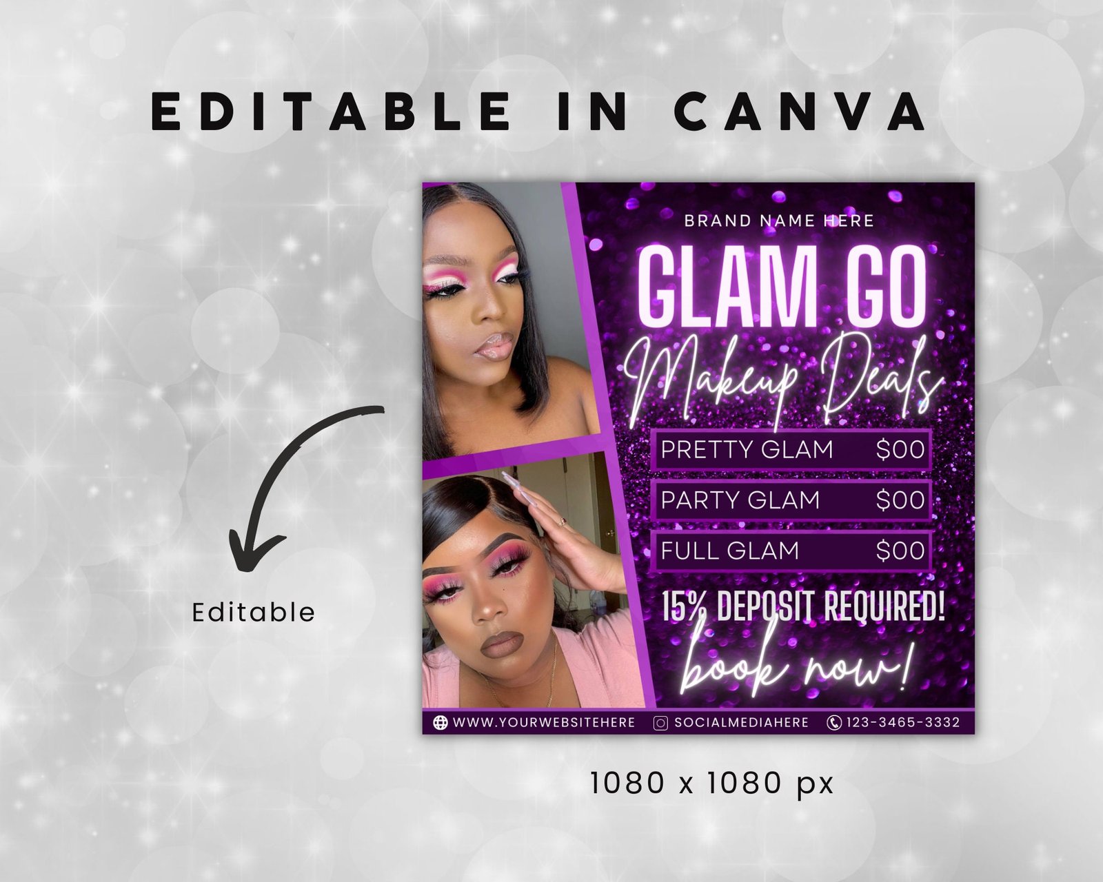 Editable Glam Go Makeup Special Deals Template Custom - Image 4
