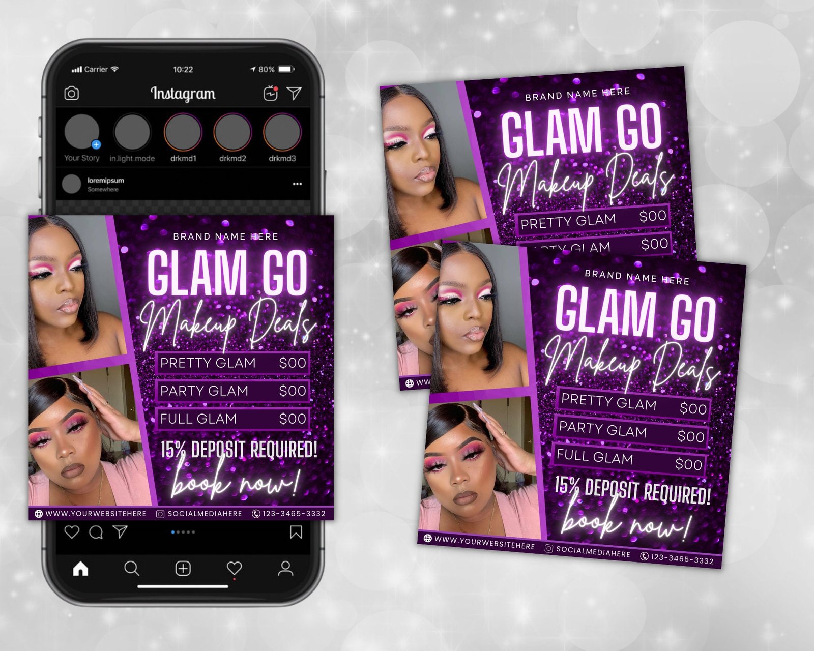 Editable Glam Go Makeup Special Deals Template Custom - Image 3
