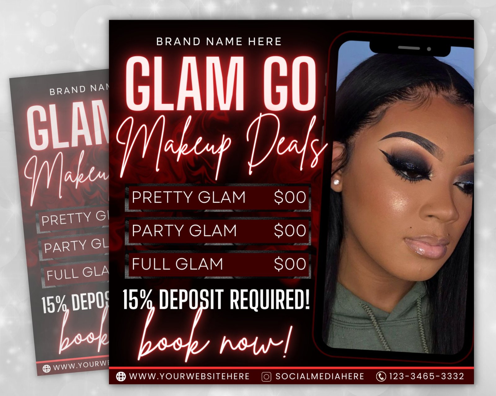 Editable Glam Go Makeup Special Deals Template Custom - Image 2