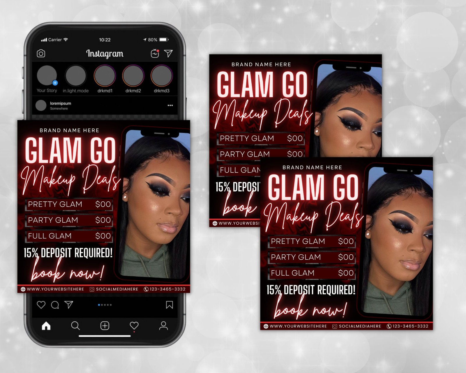 Editable Glam Go Makeup Special Deals Template Custom - Image 3