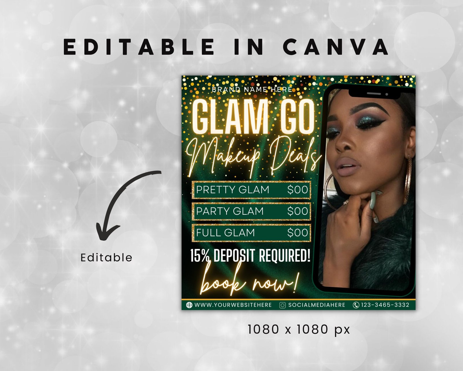 Editable Glam Go Makeup Special Deals Template Custom - Image 4