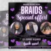 Braids Special Flyer DIY Hair Salon Flyer Hairstylist - Image 2