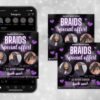 Braids Special Flyer DIY Hair Salon Flyer Hairstylist - Image 3