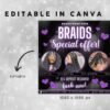 Braids Special Flyer DIY Hair Salon Flyer Hairstylist - Image 4