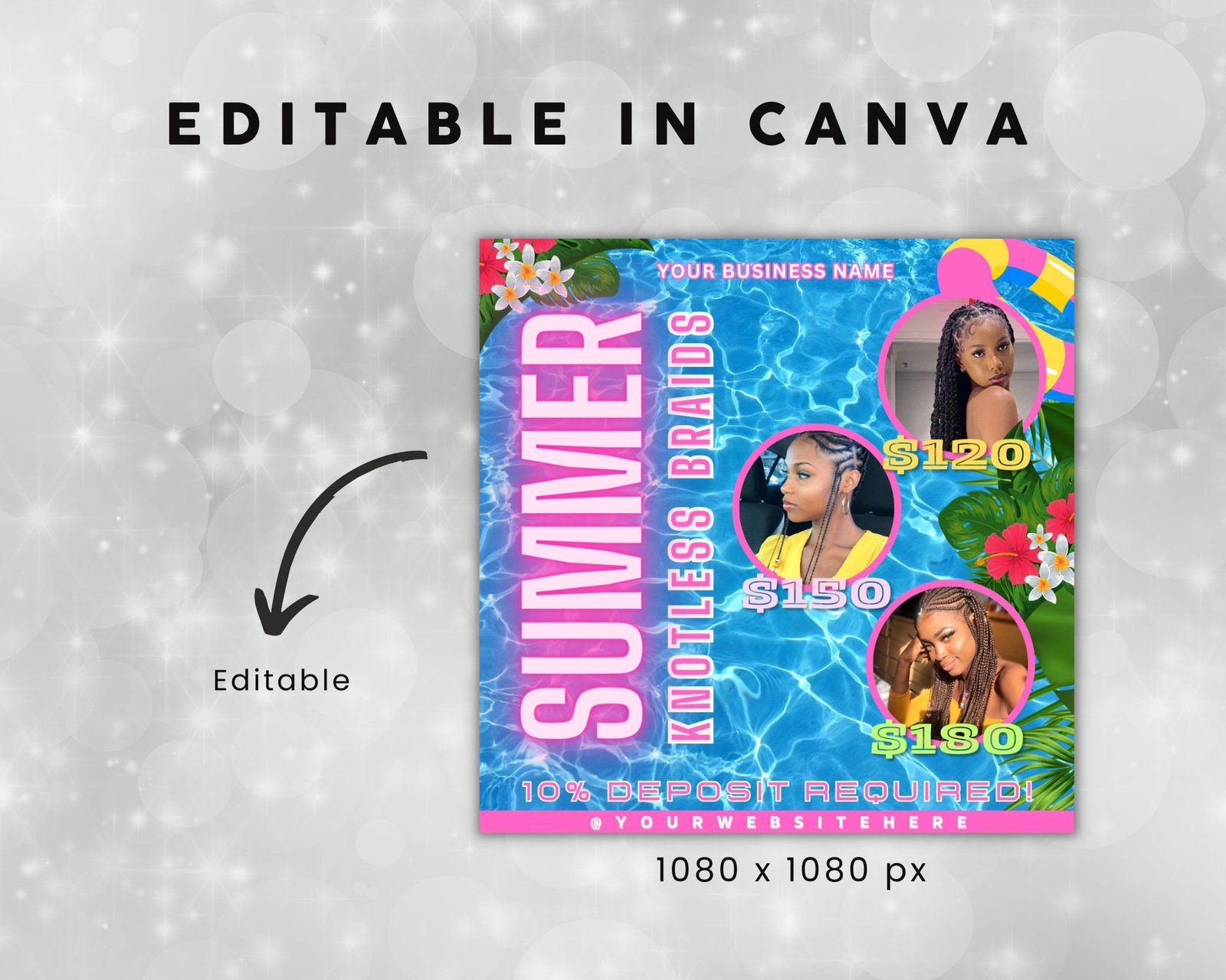 Summer Braids Flyer Knotless Braid flyer Summer Flyer - Image 4