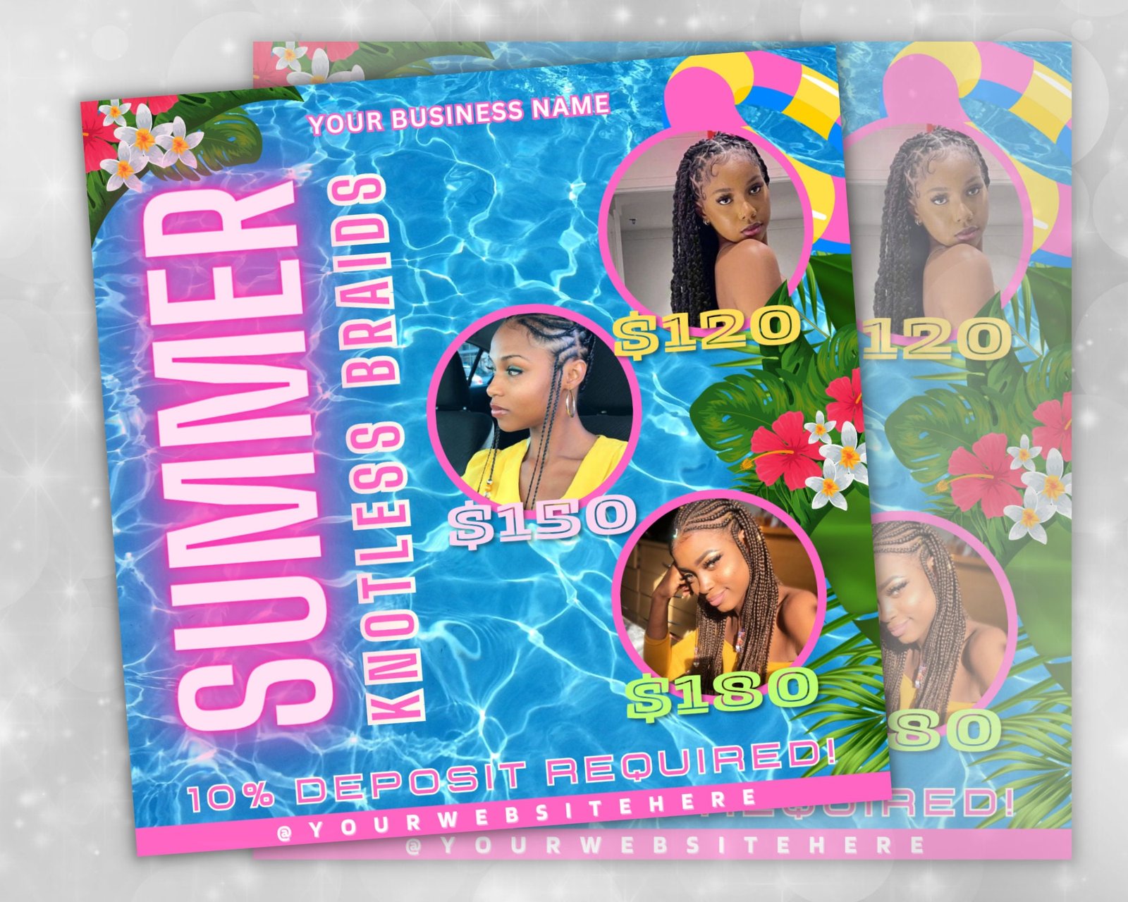 Summer Braids Flyer Knotless Braid flyer Summer Flyer - Image 2