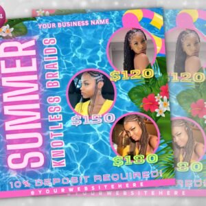 Summer Braids Flyer Knotless Braid flyer Summer Flyer