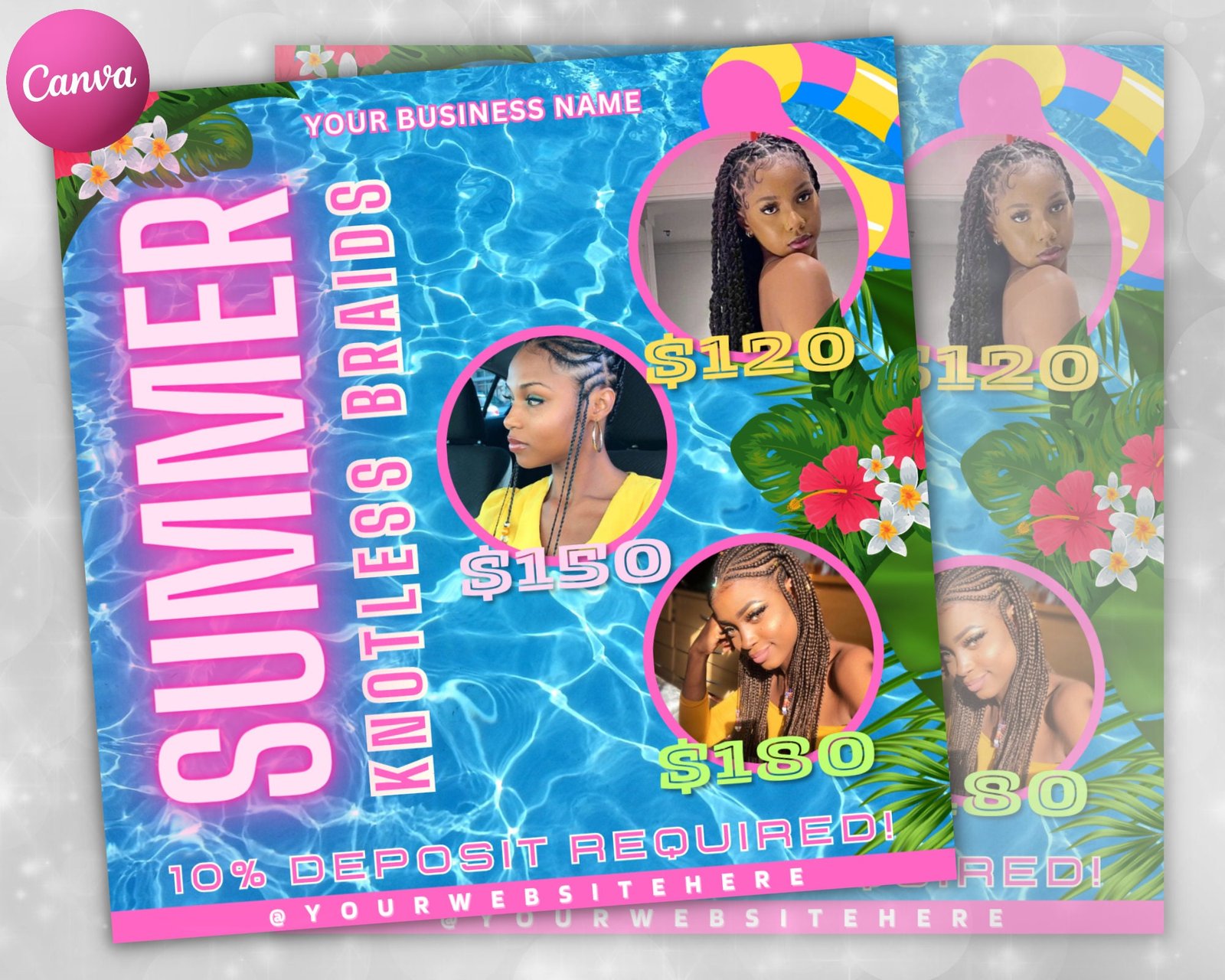 Summer Braids Flyer Knotless Braid flyer Summer Flyer