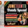Juneteenth Flyer Juneteenth Sale Flyer Knotless Braids Flyer