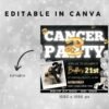Cancer Birthday Flyer Birthday Template Birthday Girl Party - Image 3