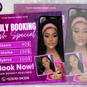 July Booking Flyer Lash Special Flyer DIY Summer