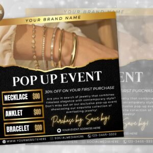 Permanent Jewelry Pop Up Permanent Jewelry Flyer Editable