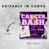 Cancer Birthday Flyer Birthday Template Birthday Girl Party - Image 3