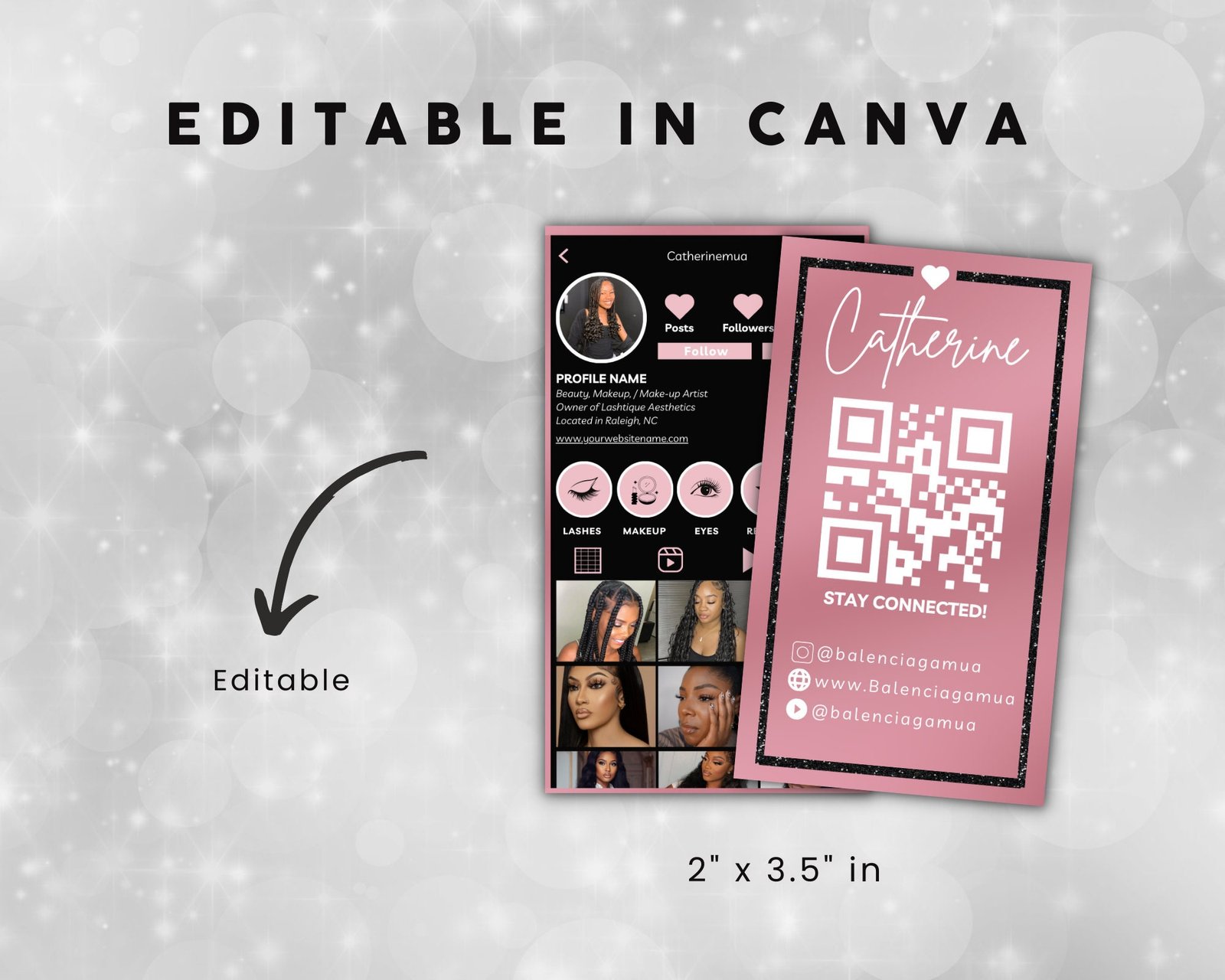 Instagram Business Card 2023 DIY Canva Business Card - Image 4