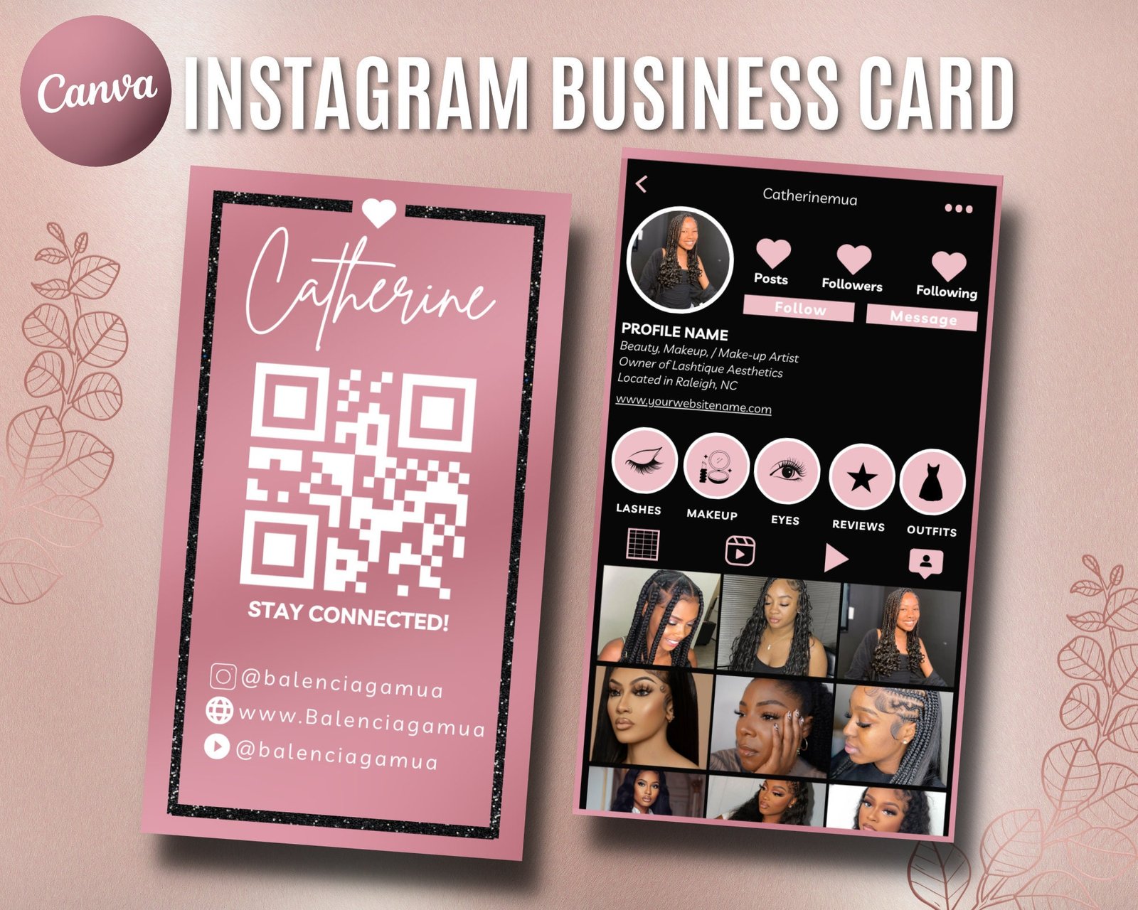 Instagram Business Card 2023 DIY Canva Business Card