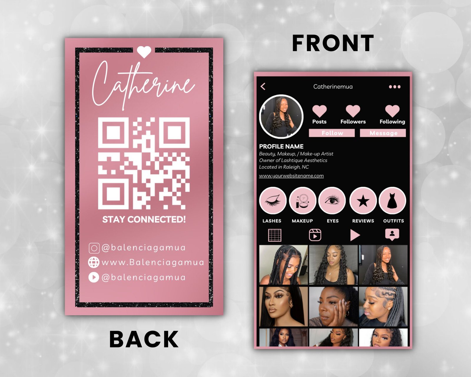 Instagram Business Card 2023 DIY Canva Business Card - Image 3