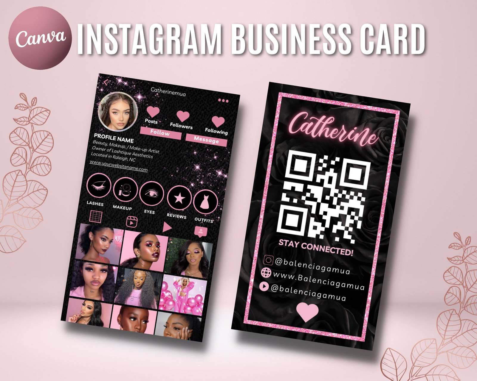 Instagram Business Card 2023 DIY Canva Business Card