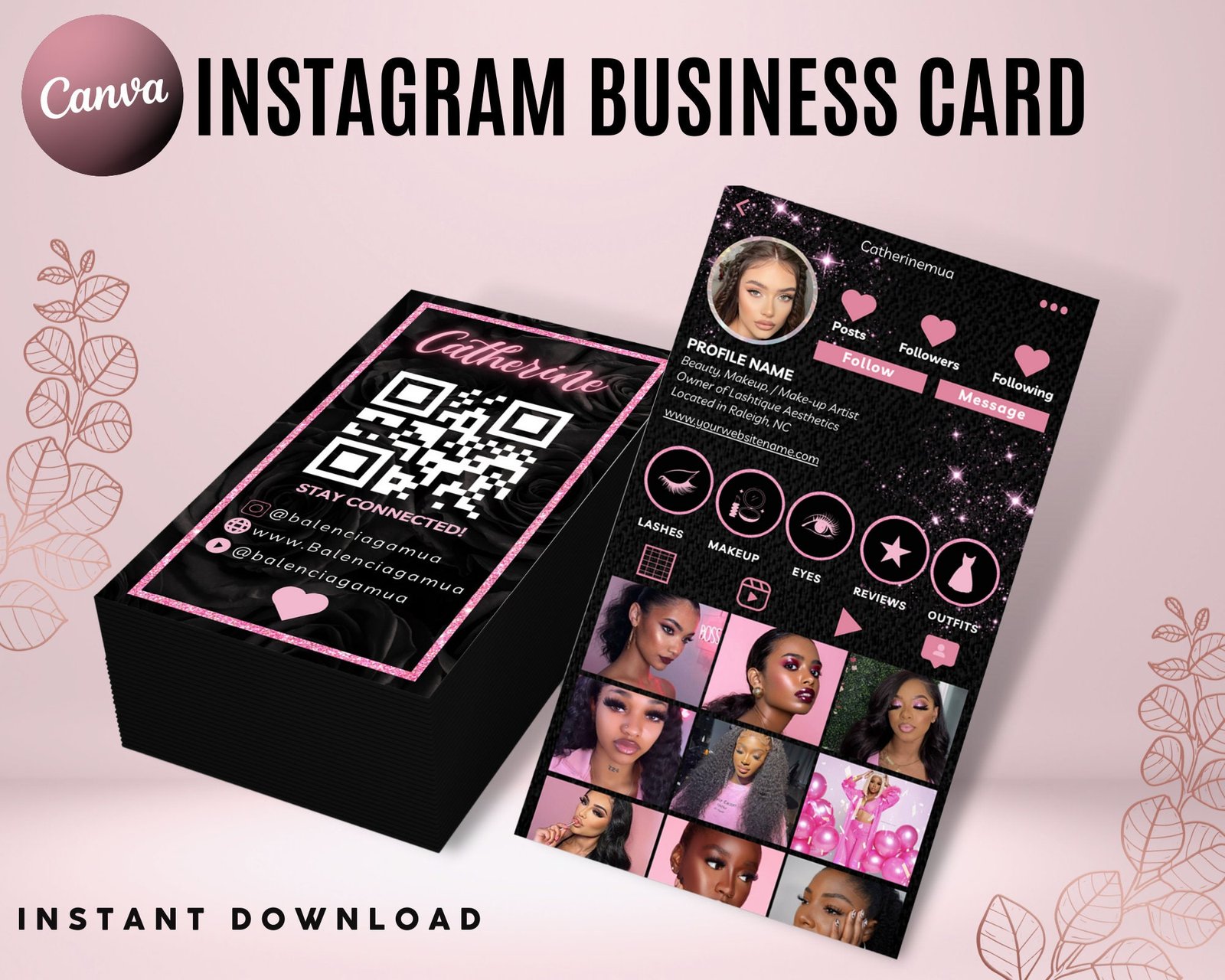 Instagram Business Card 2023 DIY Canva Business Card