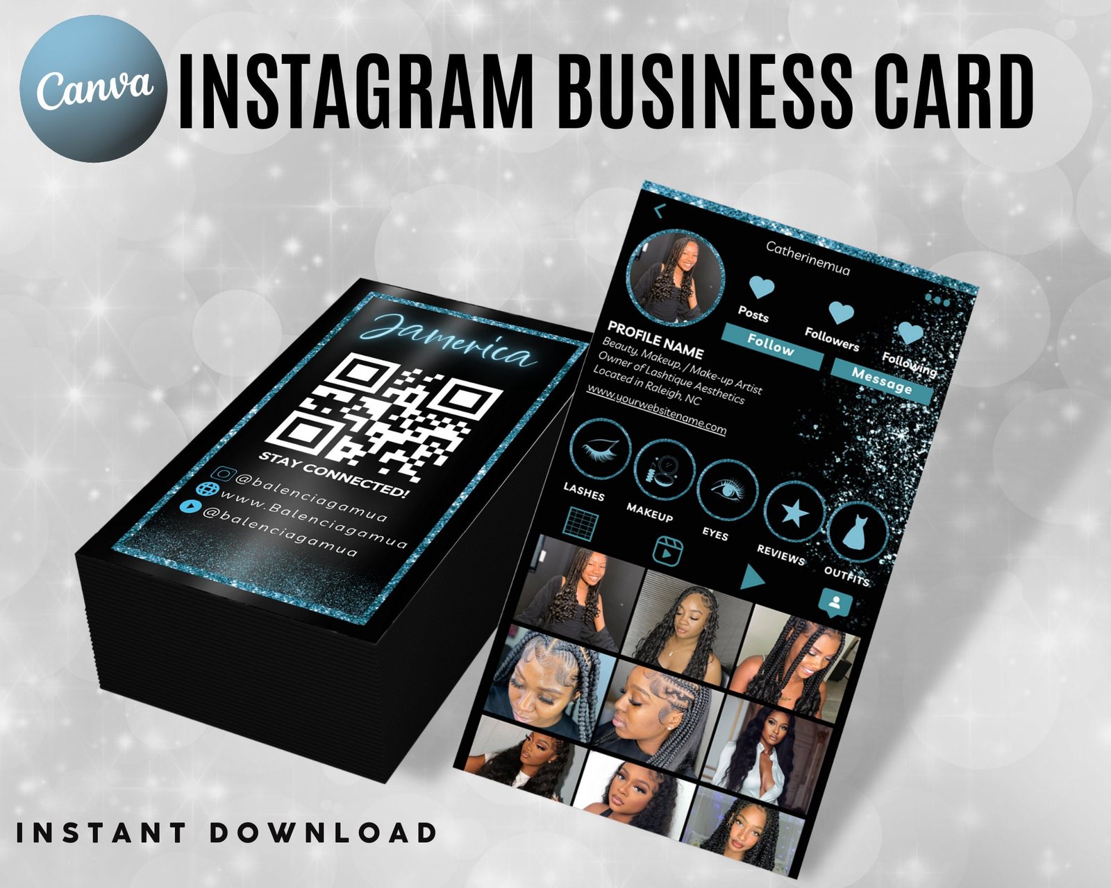 Instagram Business Card 2023 DIY Canva Business Card