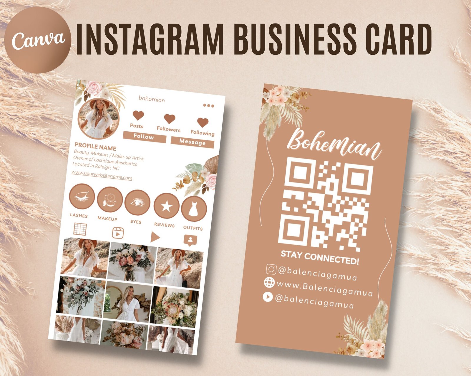 Instagram Business Card 2023 DIY Canva Business Card