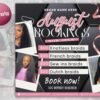 August Bookings Flyer August Bookings Available Hair Flyer