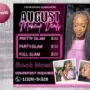 August Bookings Flyer August Bookings Available Hair Flyer