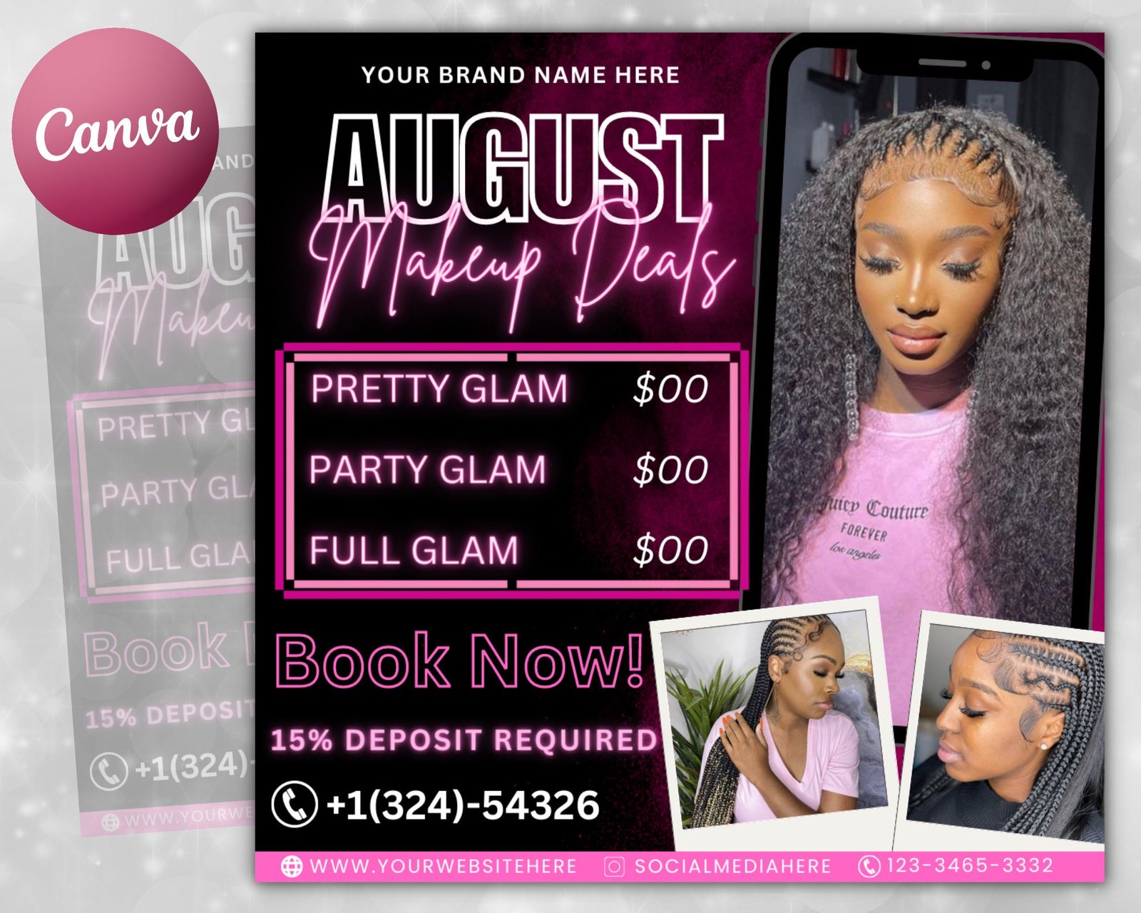 August Bookings Flyer August Bookings Available Hair Flyer