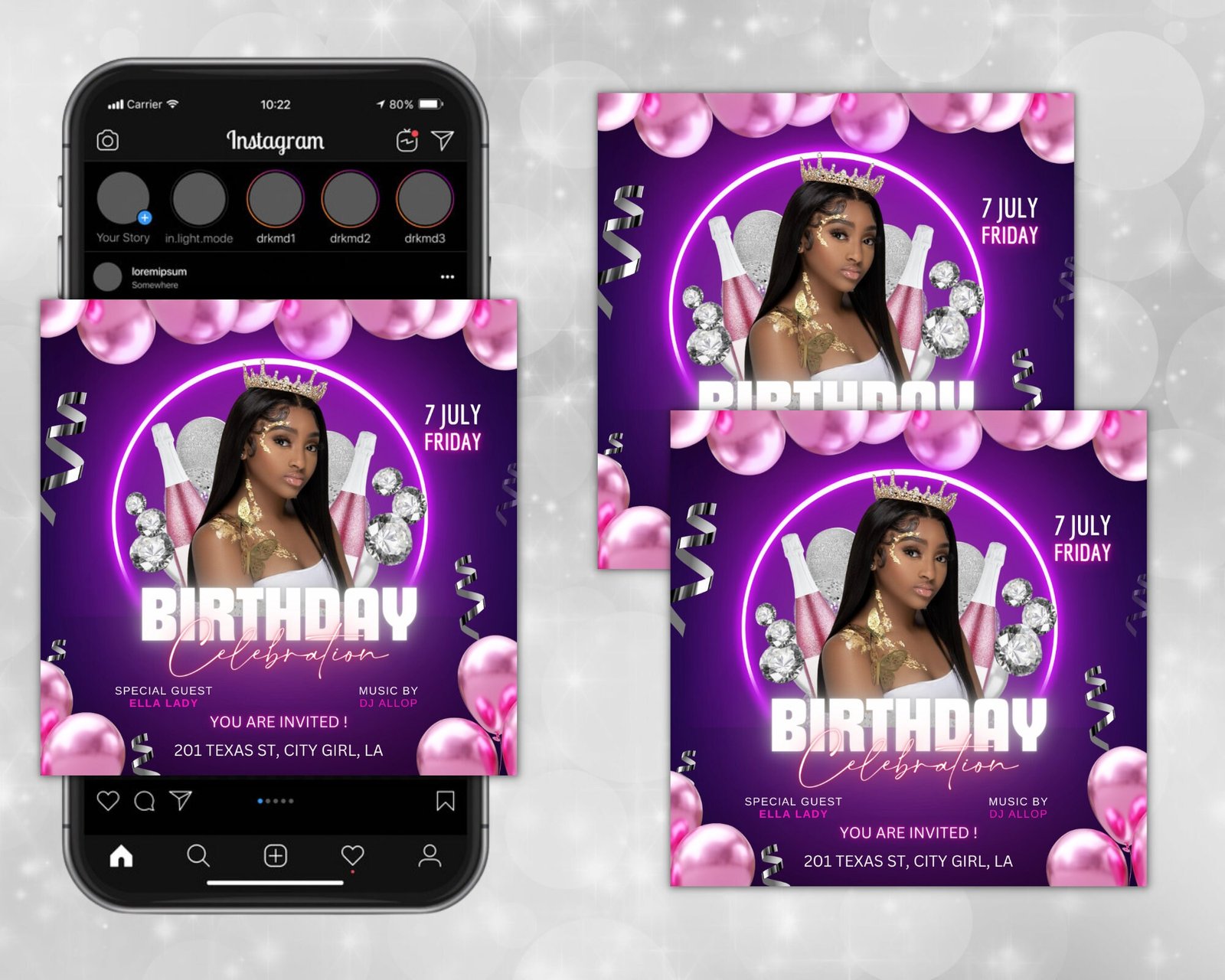 Happy Birthday Flyer Editable Birthday Flyer Birthday Girl - Image 2