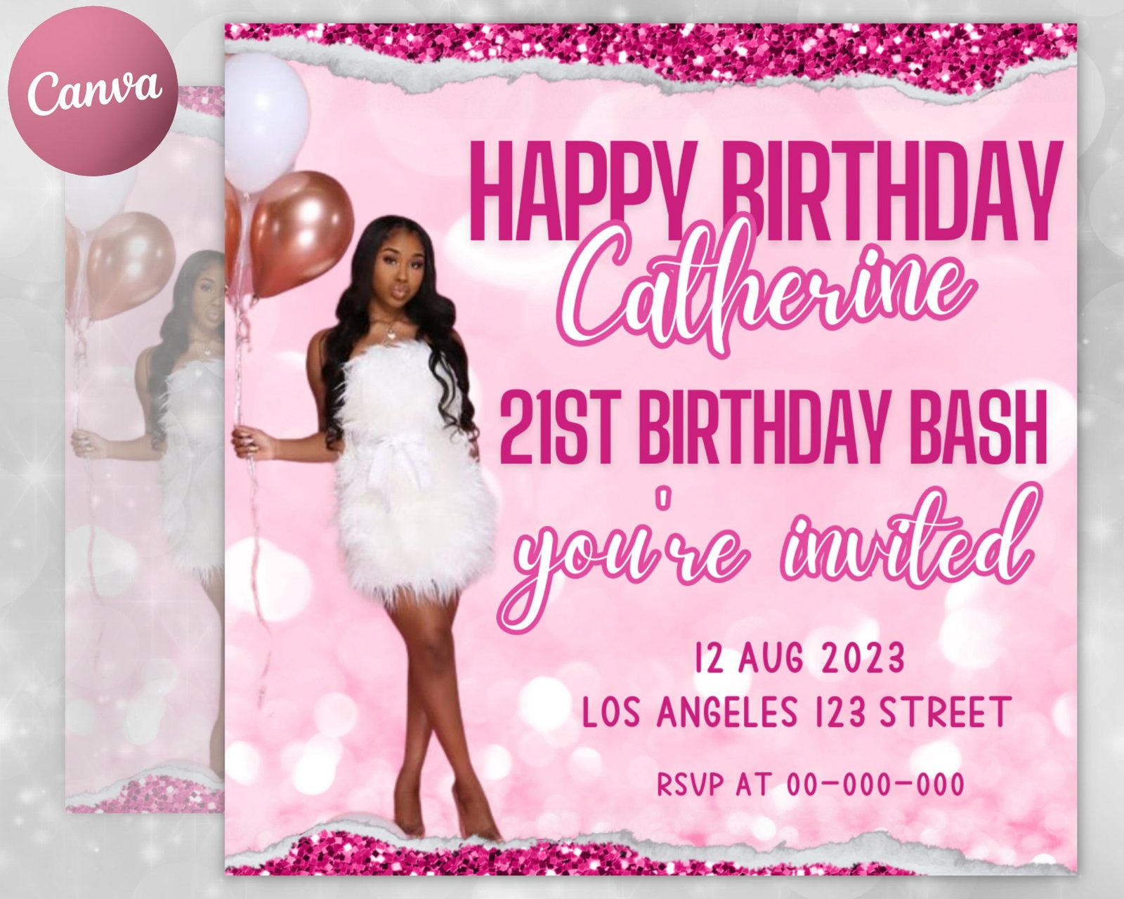 Birthday Flyer Birthday Flyer Girl Custom Editable Templates