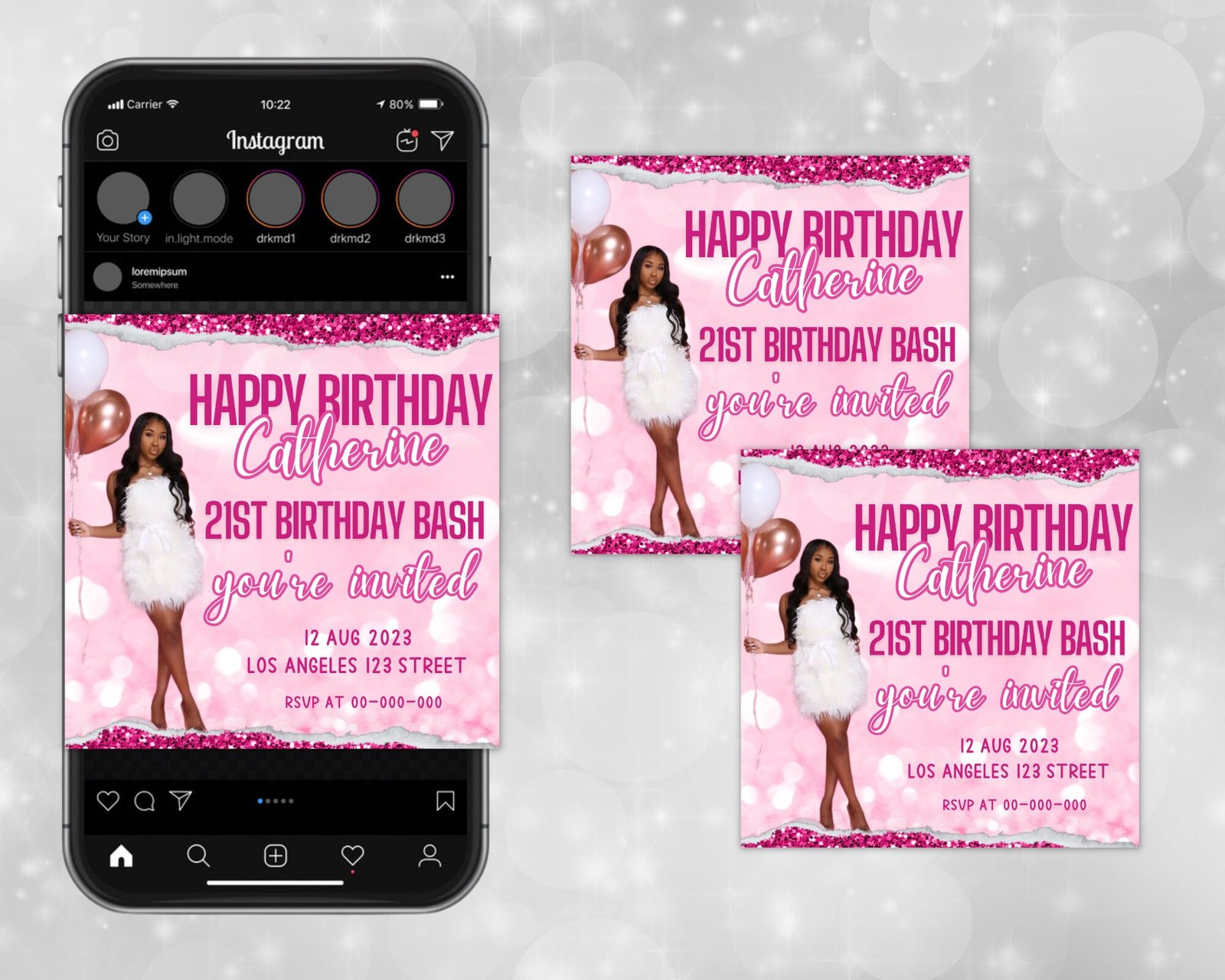 Birthday Flyer Birthday Flyer Girl Custom Editable Templates - Image 2